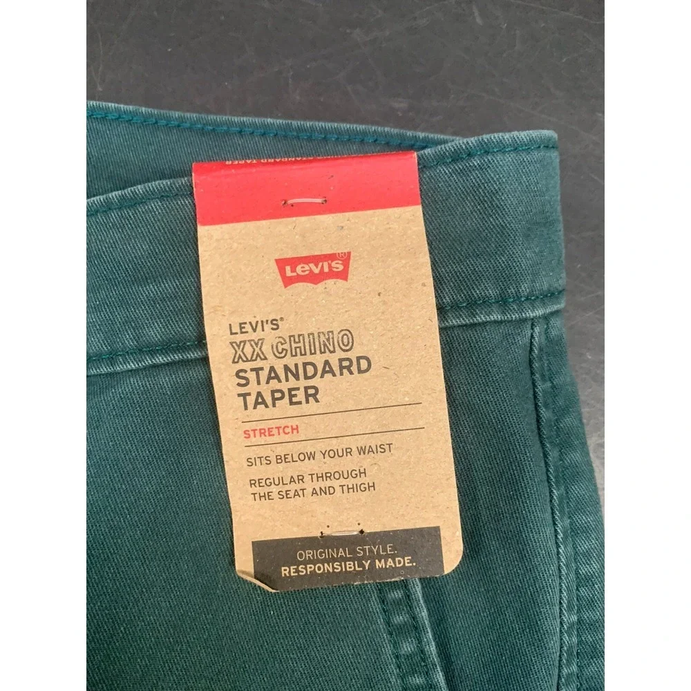 NWT Levi's XX Chino Standard Taper Stretch Green Pants 32 x 34